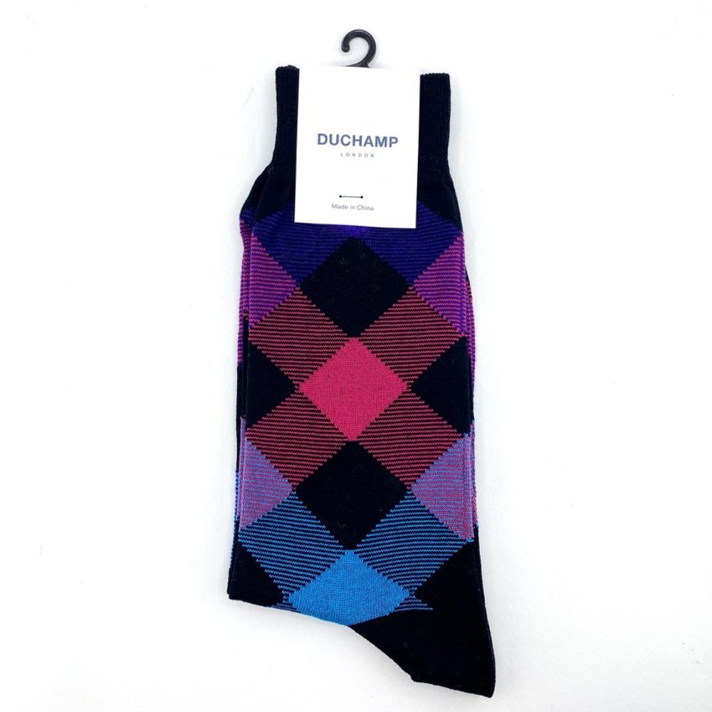 Duchamp Socks 2 Pack Multi-Color Check Pattern - Picture 5 of 6